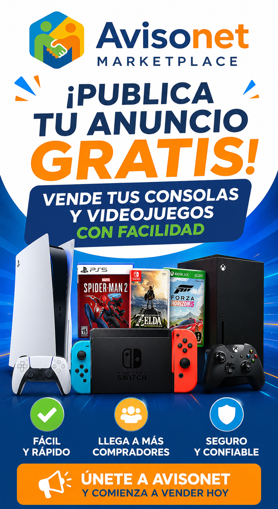 Publica tus consolas y videojuegos en Avisonet